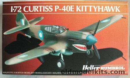 Heller 1/72 Curtiss P-40E Kittyhawk - 75th Sq RAAF Port Moresby 1942, 80266 plastic model kit